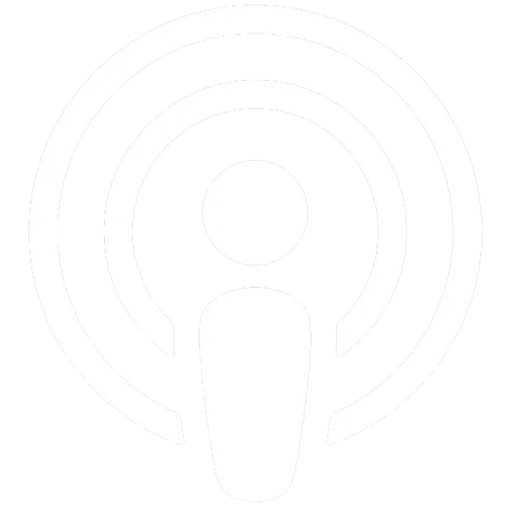 Apple Podcasts Logo in White